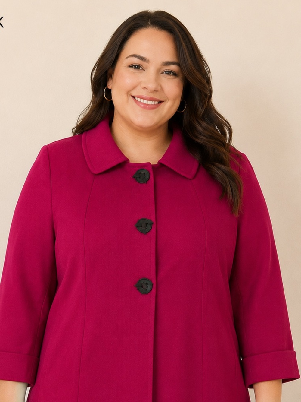 Tahari Magenta Cropped Jacket